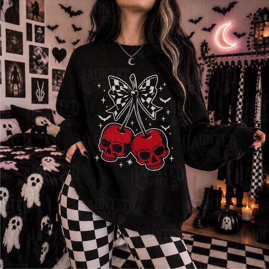 Red Cherry Skulls Sweatshirt