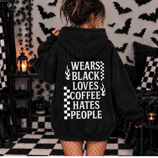 Wears Black Loves Coffee Hoodie
