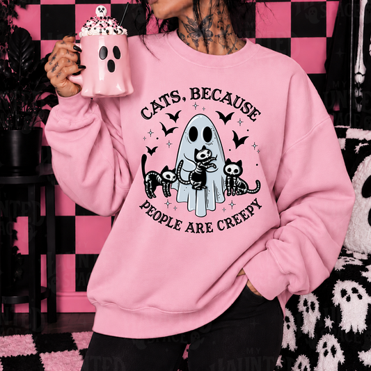Cats, People are Creepy Sweatshirt