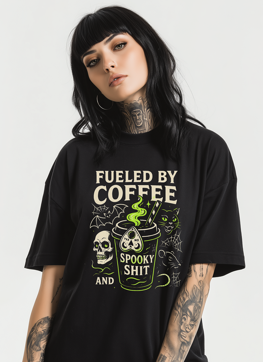 Fueled By Coffee And Spooky Shit TEE