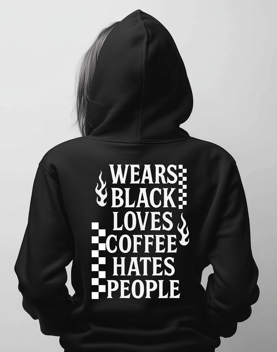 Wears Black Loves Coffee Hoodie