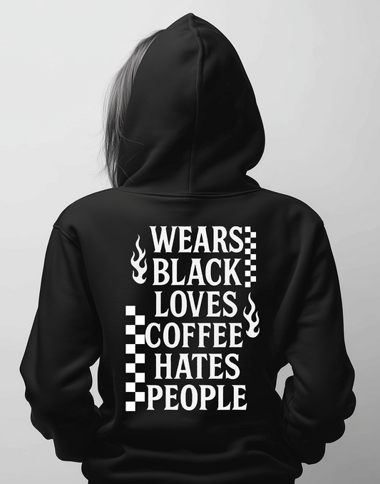 Wears Black Loves Coffee Hoodie