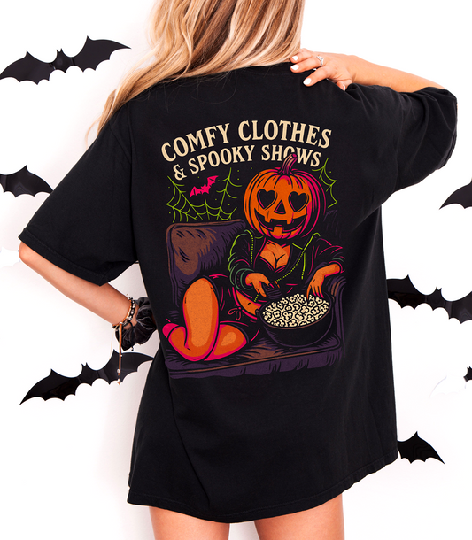 Comfy Clothes & Spooky Shows TEE