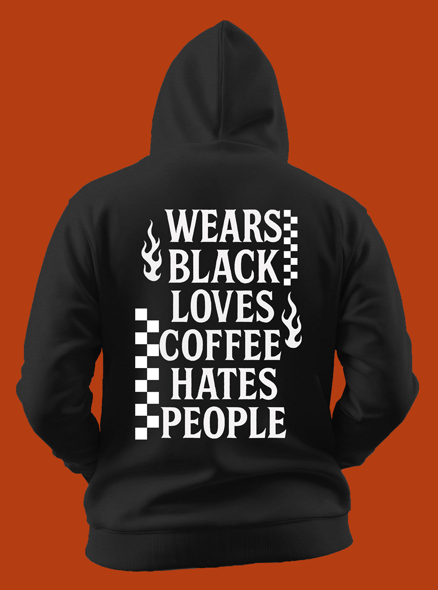 Wears Black Loves Coffee Hoodie