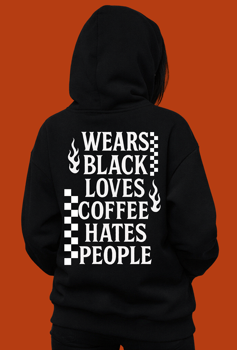 Wears Black Loves Coffee Hoodie