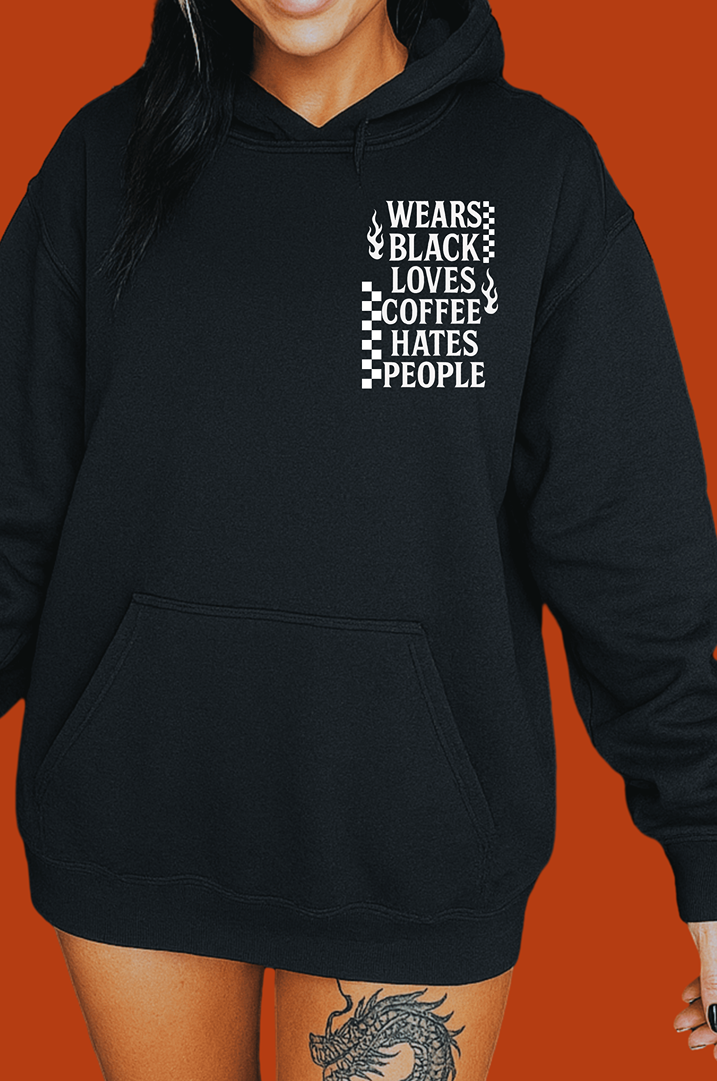 Wears Black Loves Coffee Hoodie