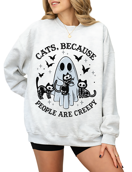 Cats, People are Creepy Sweatshirt