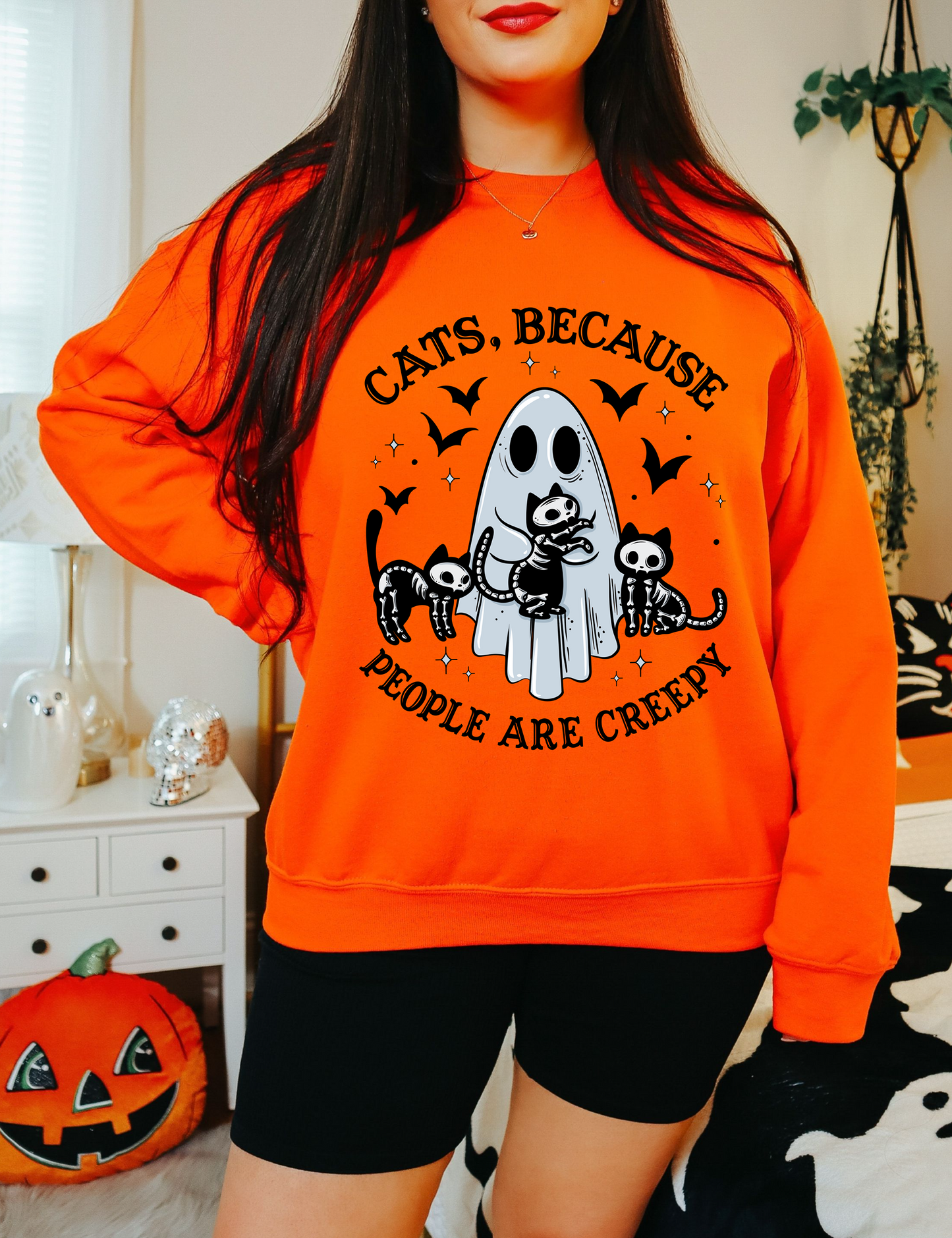 Cats, People are Creepy Sweatshirt