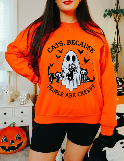 Cats, People are Creepy Sweatshirt