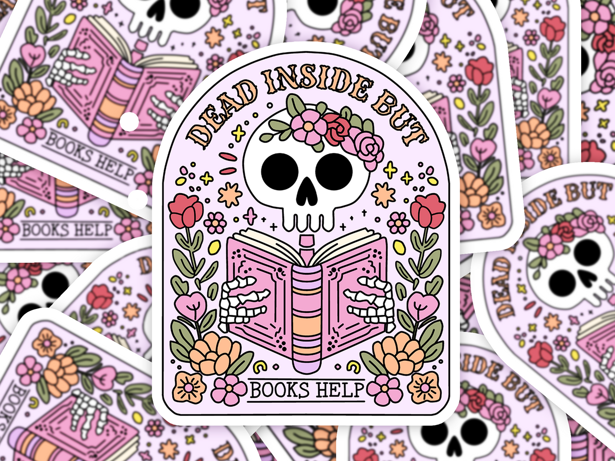 Dead Inside But Books Sticker