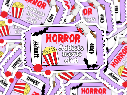 Horror Addict Ticket Sticker