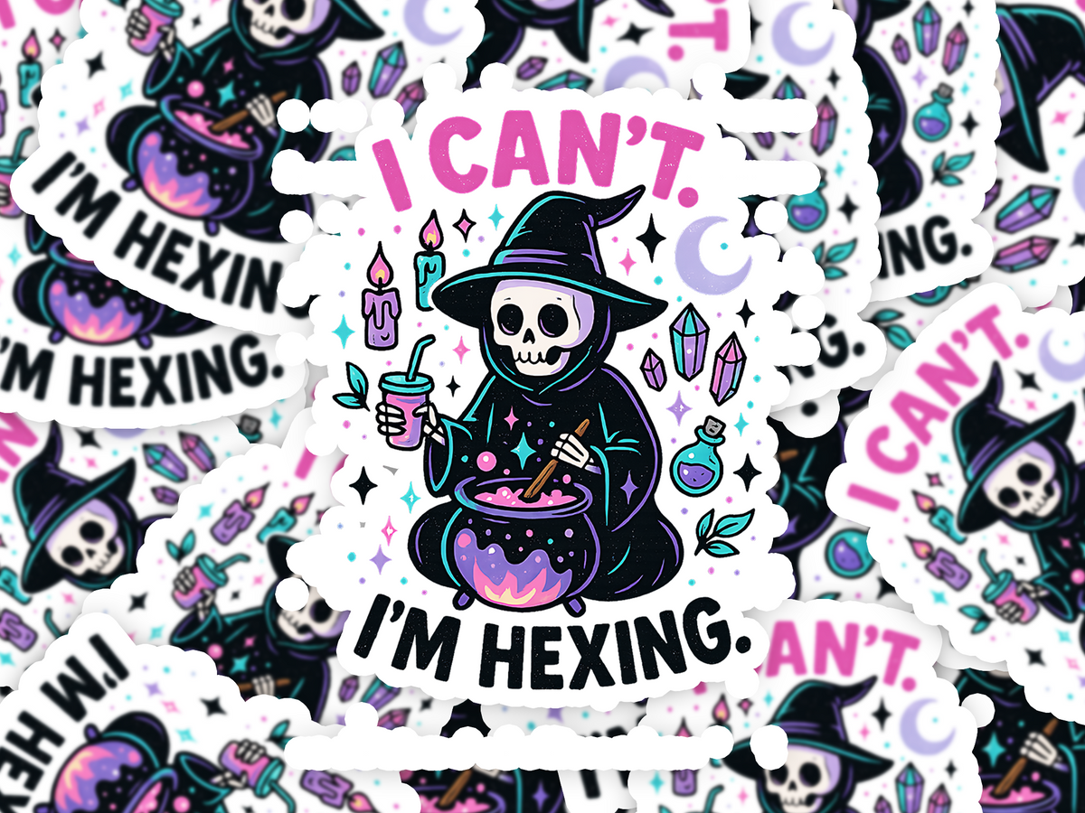 I Can't Im Hexing Sticker