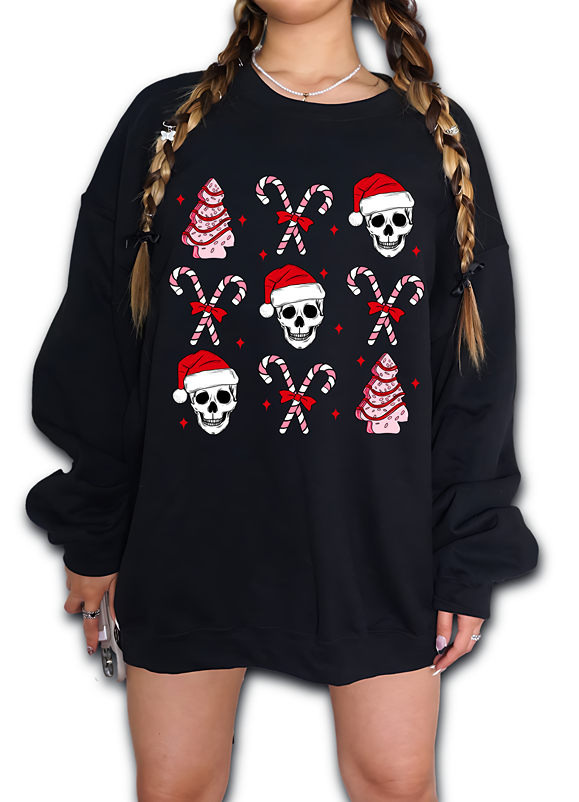 Candy Cane Skulls Sweatshirt